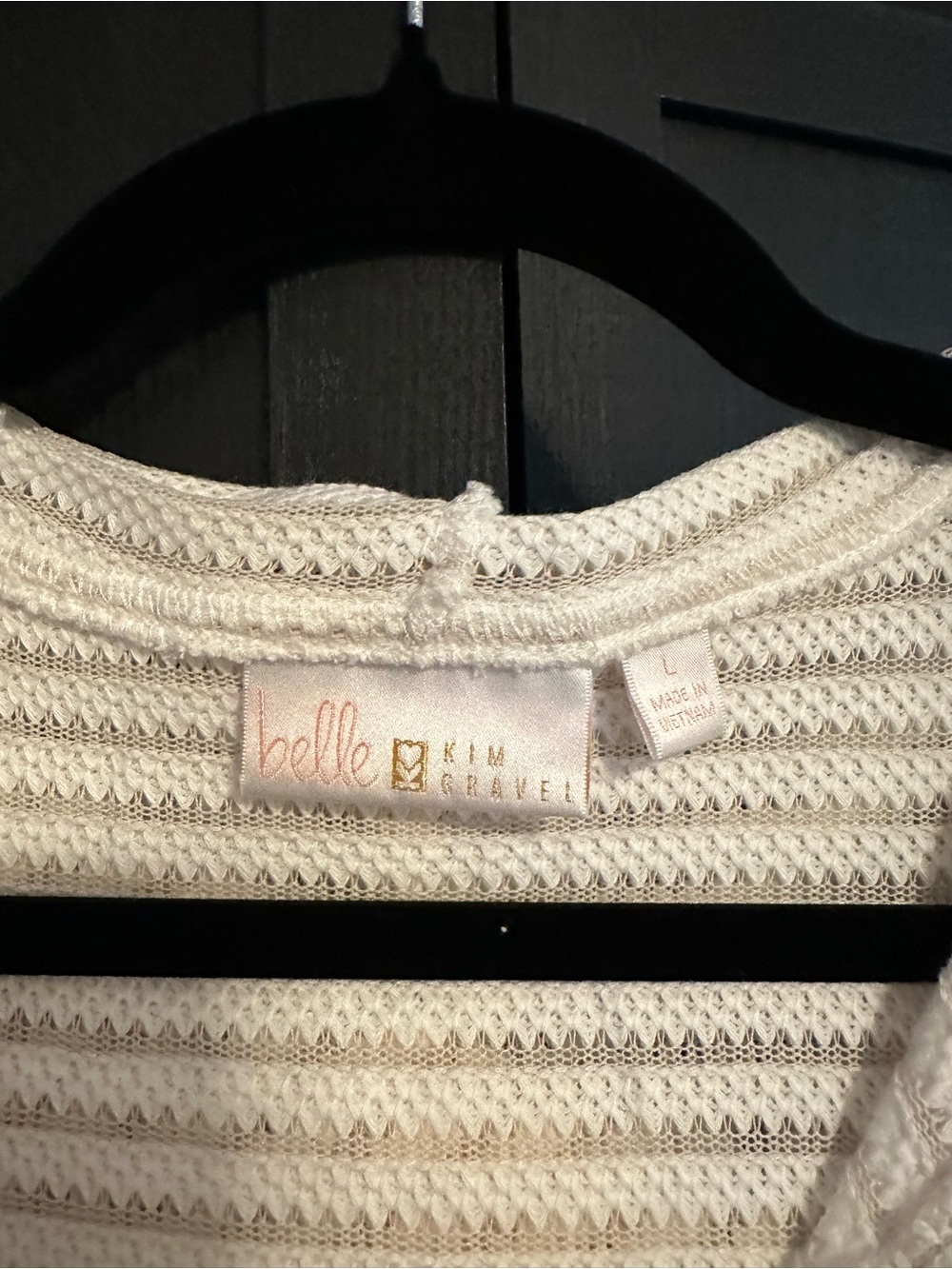 Belle by Kim Gravel Cream Textured Hooded Sweater - Picture 2 of 8